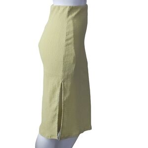 ASTR The Label Side Slit Pull On Midi Skirt in Celery S